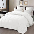 Fluffy Down Alternative Queen Comforter Set White, 3-Piece Solid Comforter Duvet Insert with Corner Tabs, Lightweight Bedding Down Alternativ... - Cloud-Like Soft Lightweight Bed Comforter - Default Title