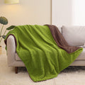 Super Soft Flannel Reversible Sherpa Fleece Throw Blanket for Couch, Soft Plush Blanket for Bed Sofa, Warm Fluffy Blankets for All Seaso... - Luxury Knitted Decorative Throw Blanket with Fringes - Default Title