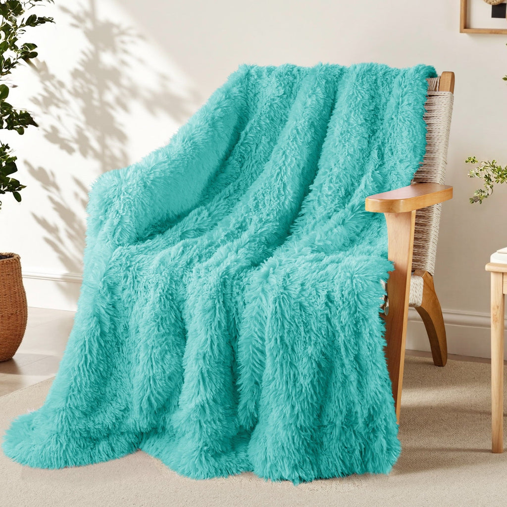 Reversible Sherpa Fuzzy Faux Fur Throw Blanket, Reversible Shaggy Sherpa Fleece Blankets,Fluffy Plush Warm Throws for Couch, Bed, 50x60... - Cozy Fleece Throw Blanket for Couch & Bed - Default Title