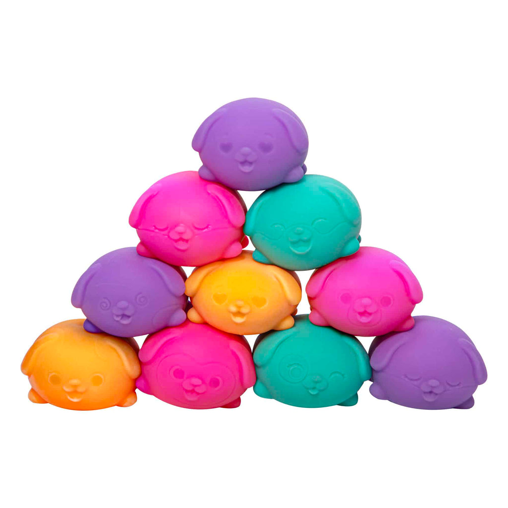 Pocket-Sized Mini Teenie NeeDoh Funky Pup | Edition Copper Bloom - Mini Groovy Glob Portable Stress Toy Set Detail