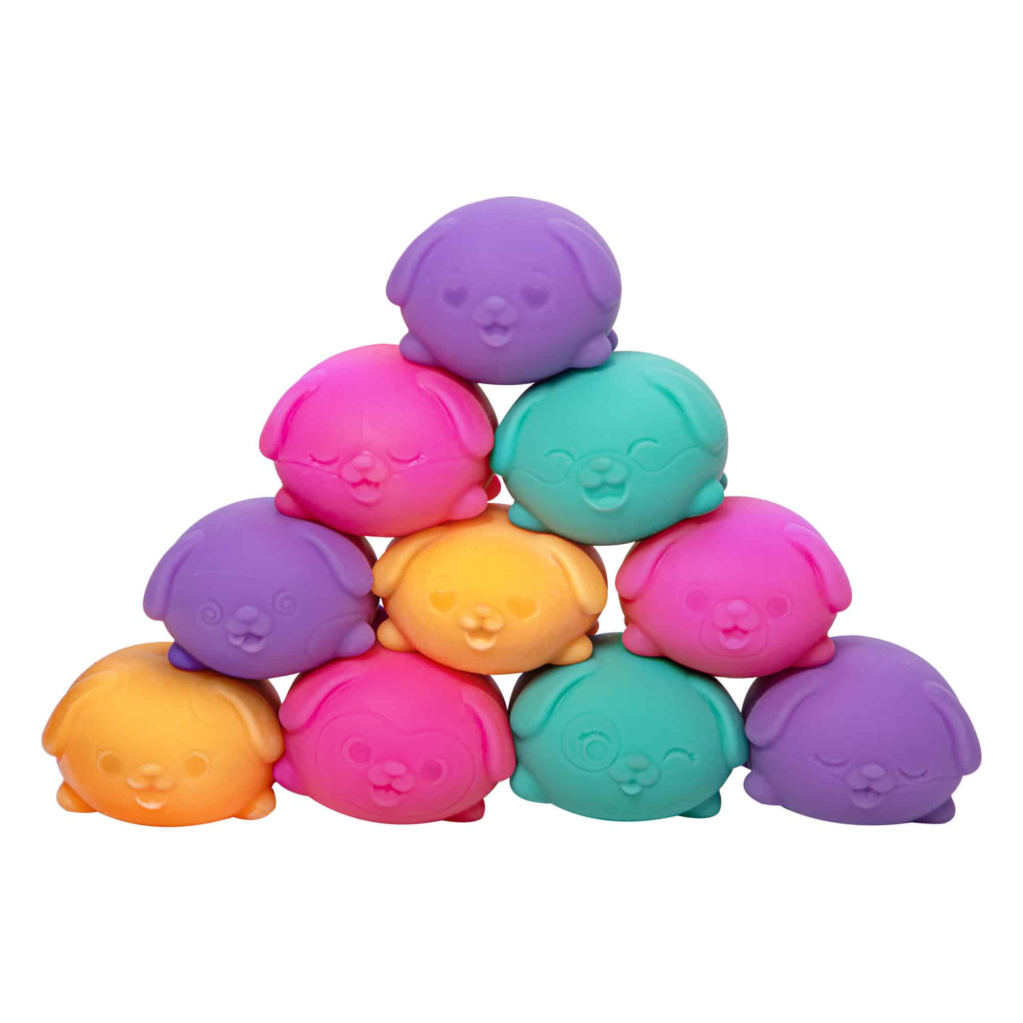 Pocket-Sized Mini Teenie NeeDoh Funky Pup | Edition Copper Bloom - Mini Groovy Glob Portable Stress Toy Set Detail