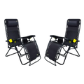 Sand-Friendly Freeform Zero Gravity Lounger Bundle - Choice 507 - Multi-Position Outdoor Beach Chair with Pillow - Black