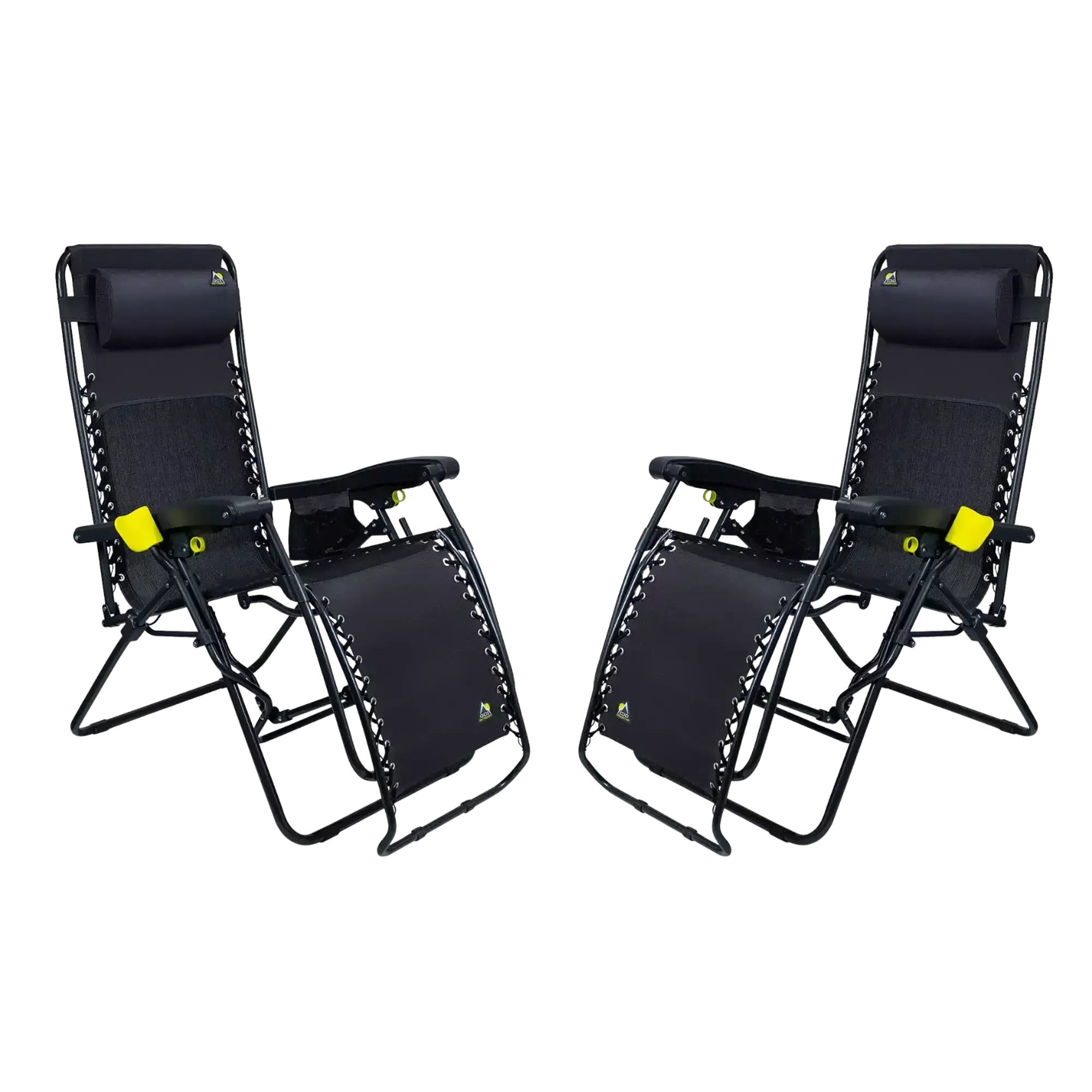 Sand-Friendly Freeform Zero Gravity Lounger Bundle - Choice 507 - Multi-Position Outdoor Beach Chair with Pillow - Black