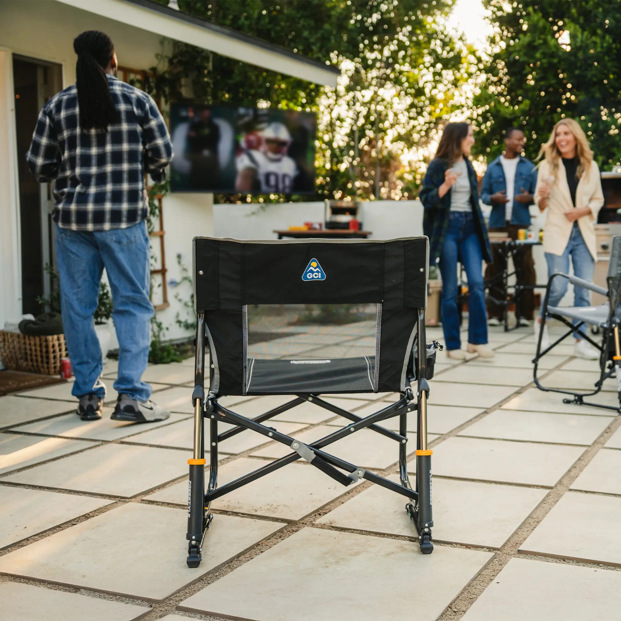 Premium All-Weather Freestyle Rocker - Choice 711 - Patented Spring-Action Rocking Chair for Camping Detail
