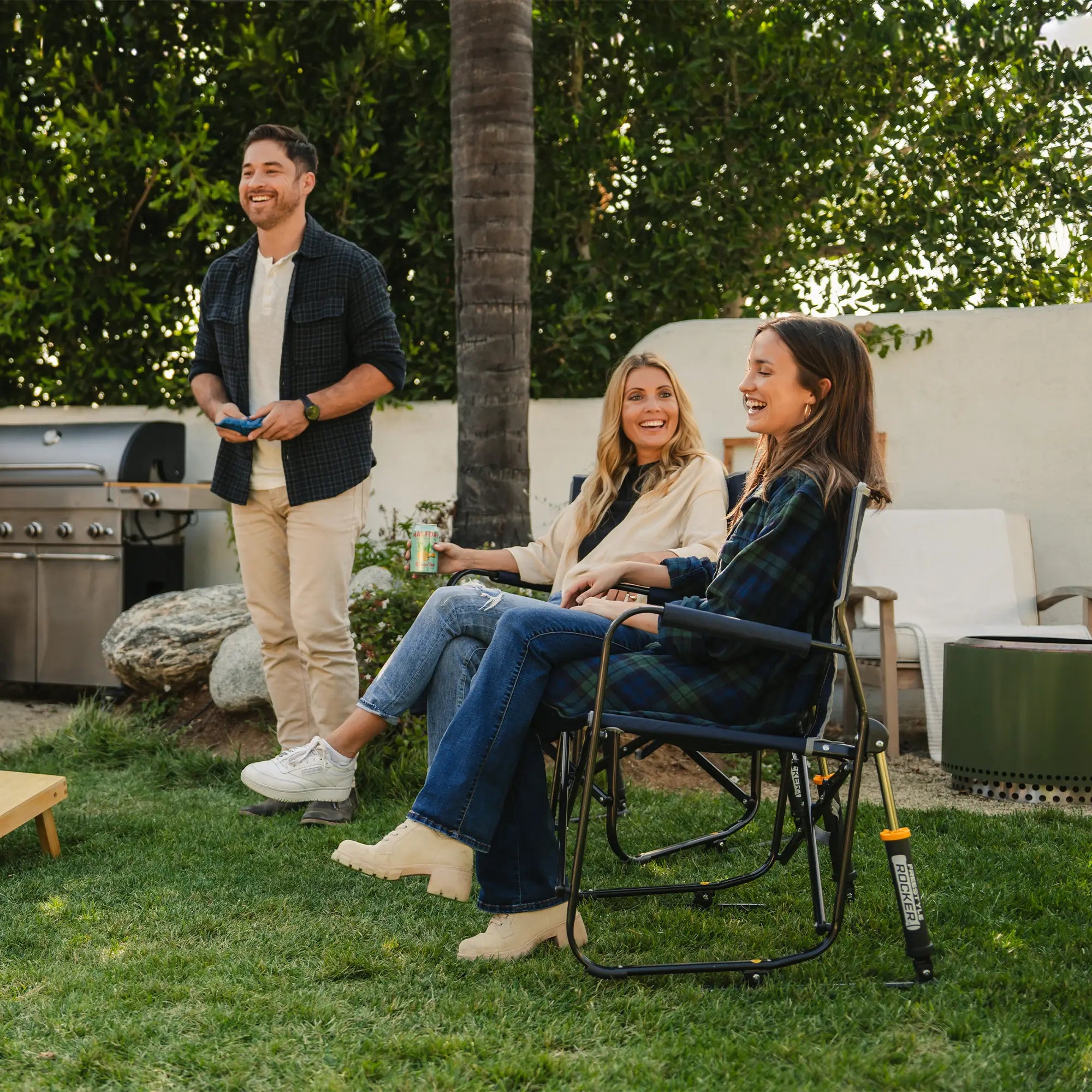 Premium All-Weather Freestyle Rocker - Choice 711 - Patented Spring-Action Rocking Chair for Camping Detail