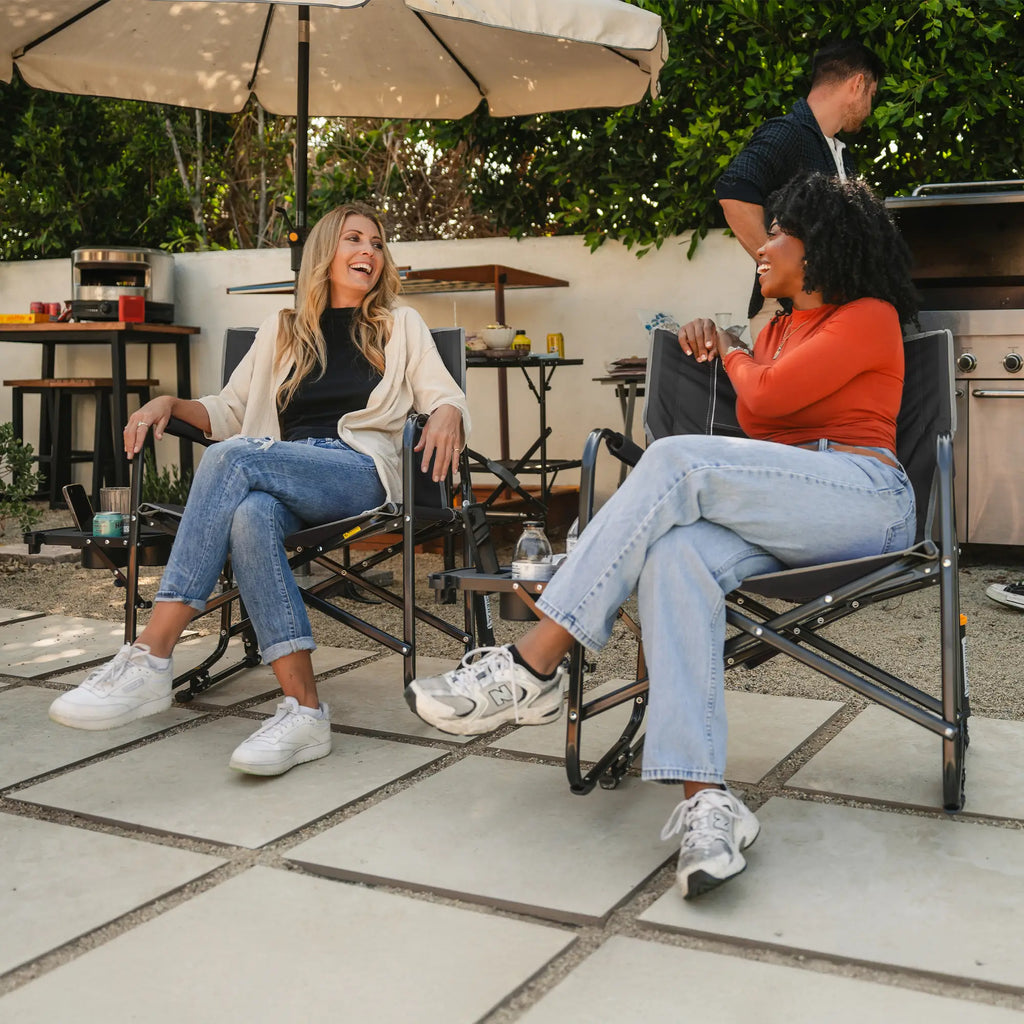 Luxury Camp Freestyle Rocker XL with Side Table - Choice 836 - Freestyle Rocker Portable Outdoor Folding Chair Detail