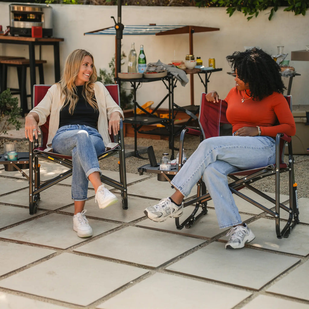 Luxury Camp Freestyle Rocker XL with Side Table - Choice 836 - Freestyle Rocker Portable Outdoor Folding Chair Detail
