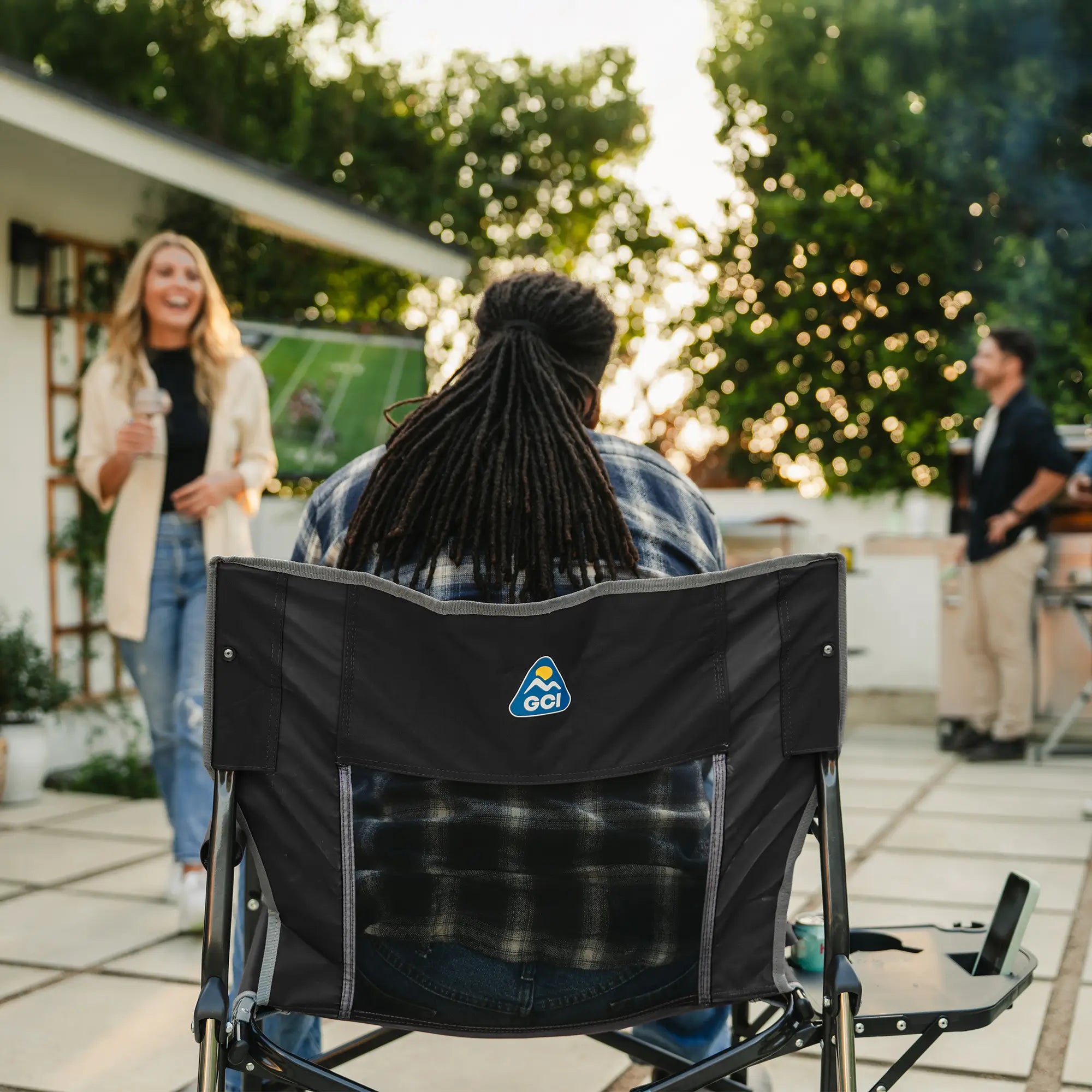 Luxury Camp Freestyle Rocker XL with Side Table - Choice 836 - Freestyle Rocker Portable Outdoor Folding Chair Detail
