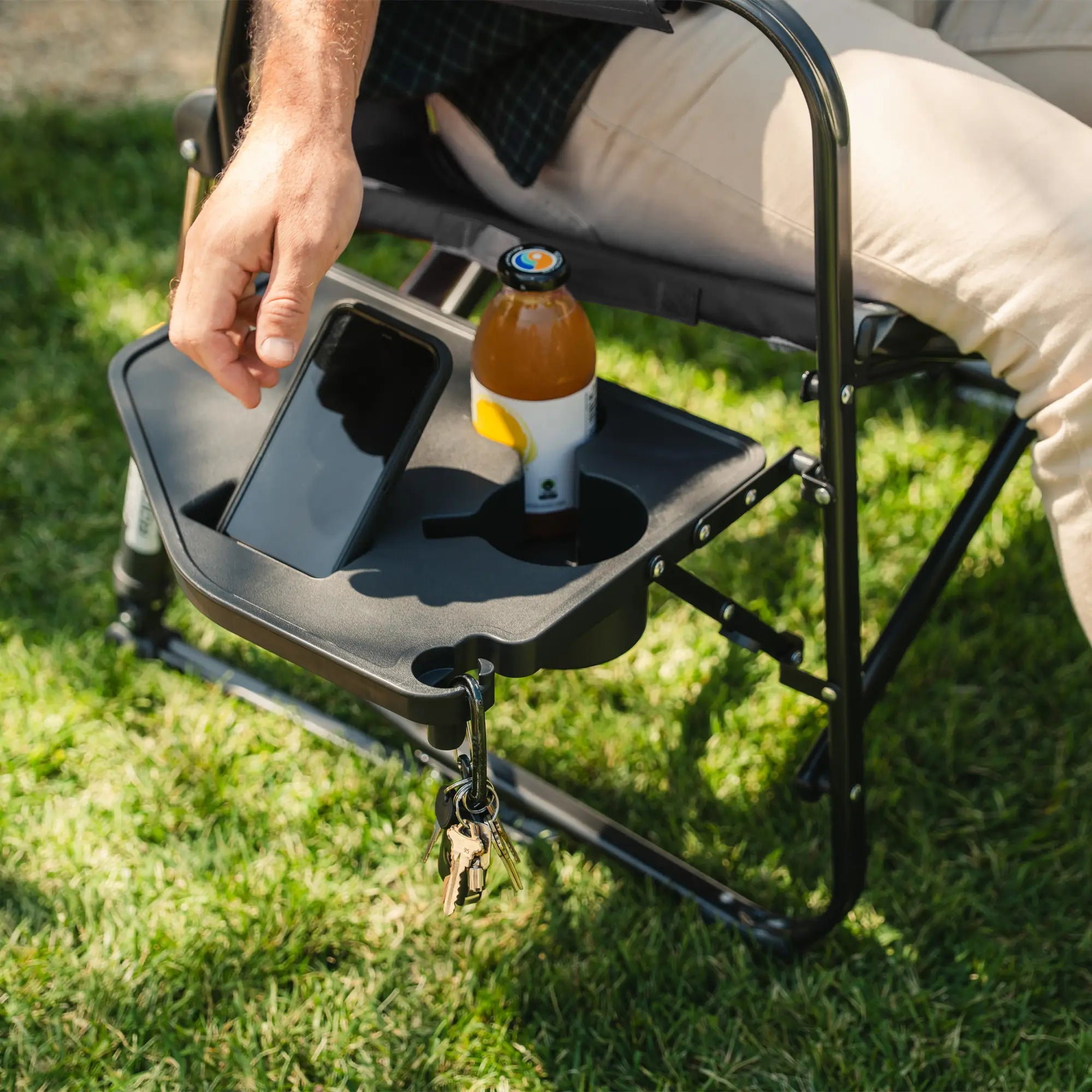 Luxury Camp Freestyle Rocker XL with Side Table - Choice 836 - Freestyle Rocker Portable Outdoor Folding Chair Detail