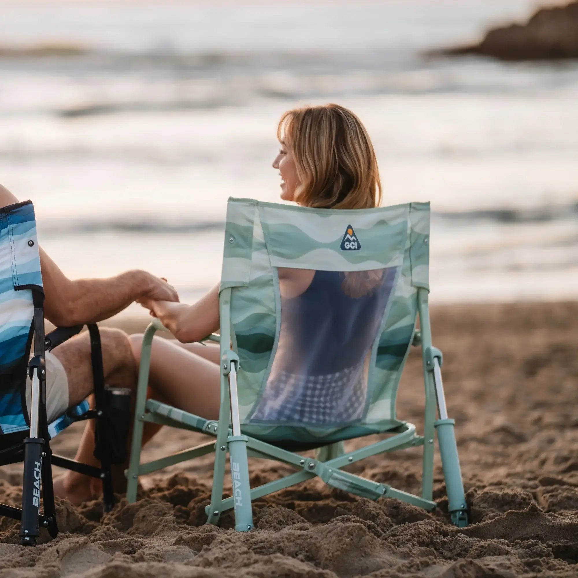 Patented Spring-Action Beach Rocker - Choice 712 - Heavy-Duty Kickback Rocker with Beverage Holder Detail