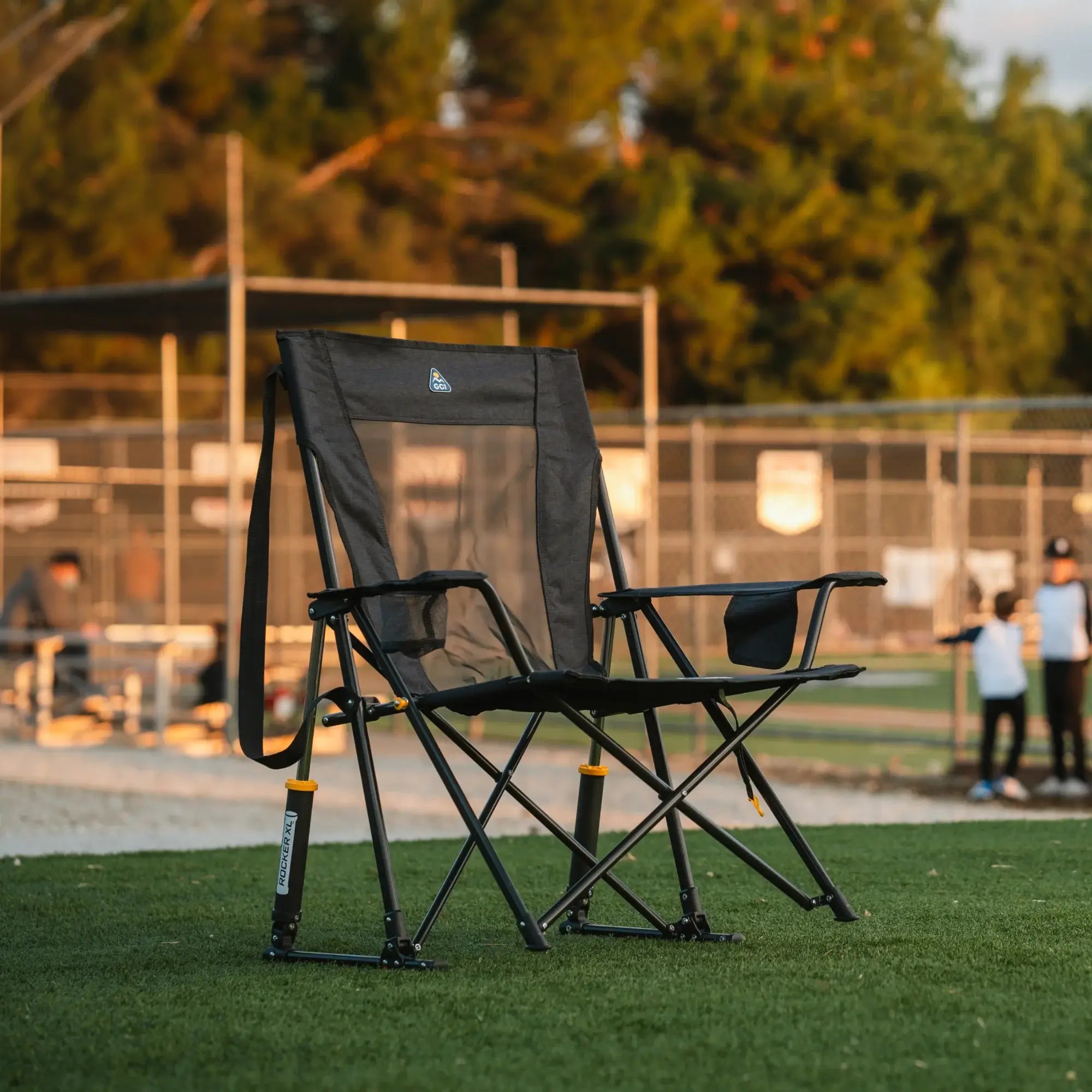 Premium All-Weather Comfort Pro Rocker XL - Choice 107 - Patented Spring-Action Rocking Chair for Camping Detail