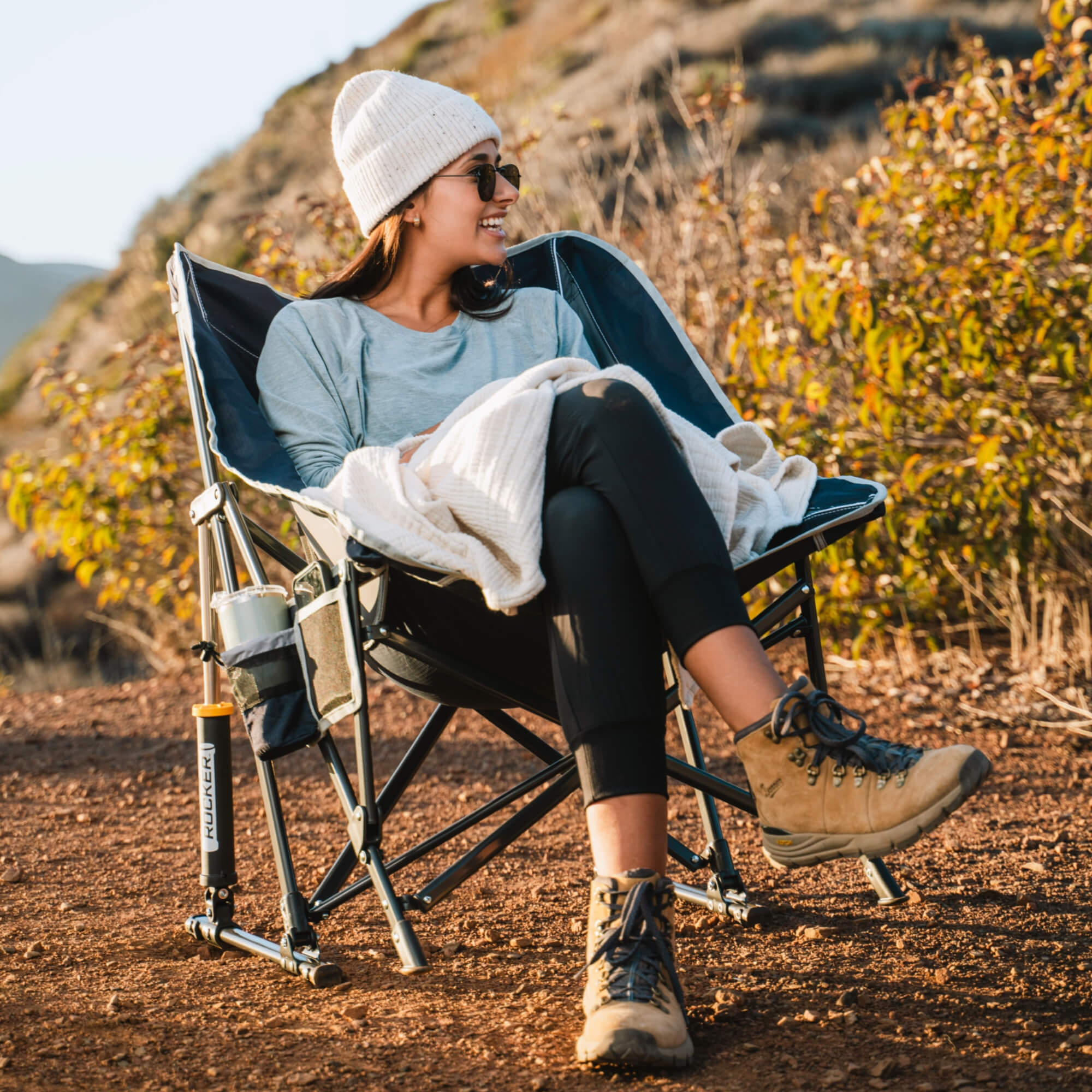 Patented Spring-Action Pod Rocker - Choice 933 - Freestyle Rocker Portable Outdoor Folding Chair Detail
