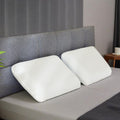 Decorative Plump Memory Foam Pillow for Sleeping, 24"D x 16"W x 4.7"H, Soft Supportive Hotel Pillow for Bed, Washable Cover, Set of 2 - Decorative Throw Pillow Cushion for Sofa & Bed - Default Title