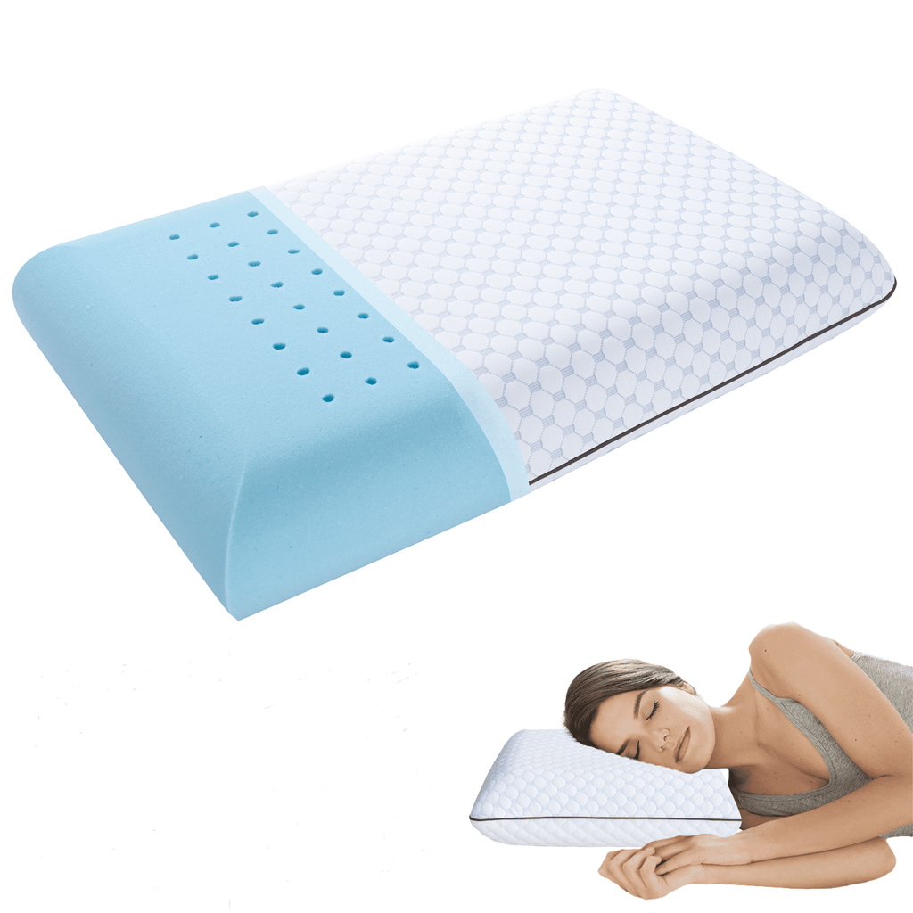 Fluffy Shredded Gel Memory Foam Pillow, Queen Size Bed Pillow, Washable Cover, Cooling, Breathable Neck Pillow for Sleeping - Orthopedic Shredded Foam Bed Pillow Set - Default Title
