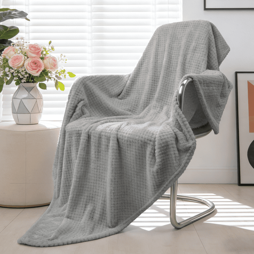 Super Soft Flannel Soft Jacquard for Couch, Waffle Weave Fuzzy s for Home Decor, Lightweight and Warm Bed s for Bed Sofa Office Travel - Luxury Knitted Decorative Throw Blanket with Fringes - Default Title