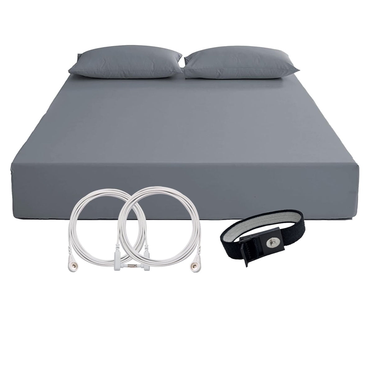 Breathable Luxury Grounding Fitted Sheet Kit Queen Size, Deep Pocket Fitted Sheet, Organic Cotton 7% Silver Fiber, Conductive Bed Cover... - Luxury Bed Sheet Set with Deep Pockets - Default Title