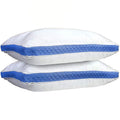 Ergonomic Memory Foam Gusseted Quilted King Size Bed Pillows Set of 2, Blue Bed Pillows for Side Sleepers and Back Sleepers - Decorative Throw Pillow Cushion for Sofa & Bed - Default Title