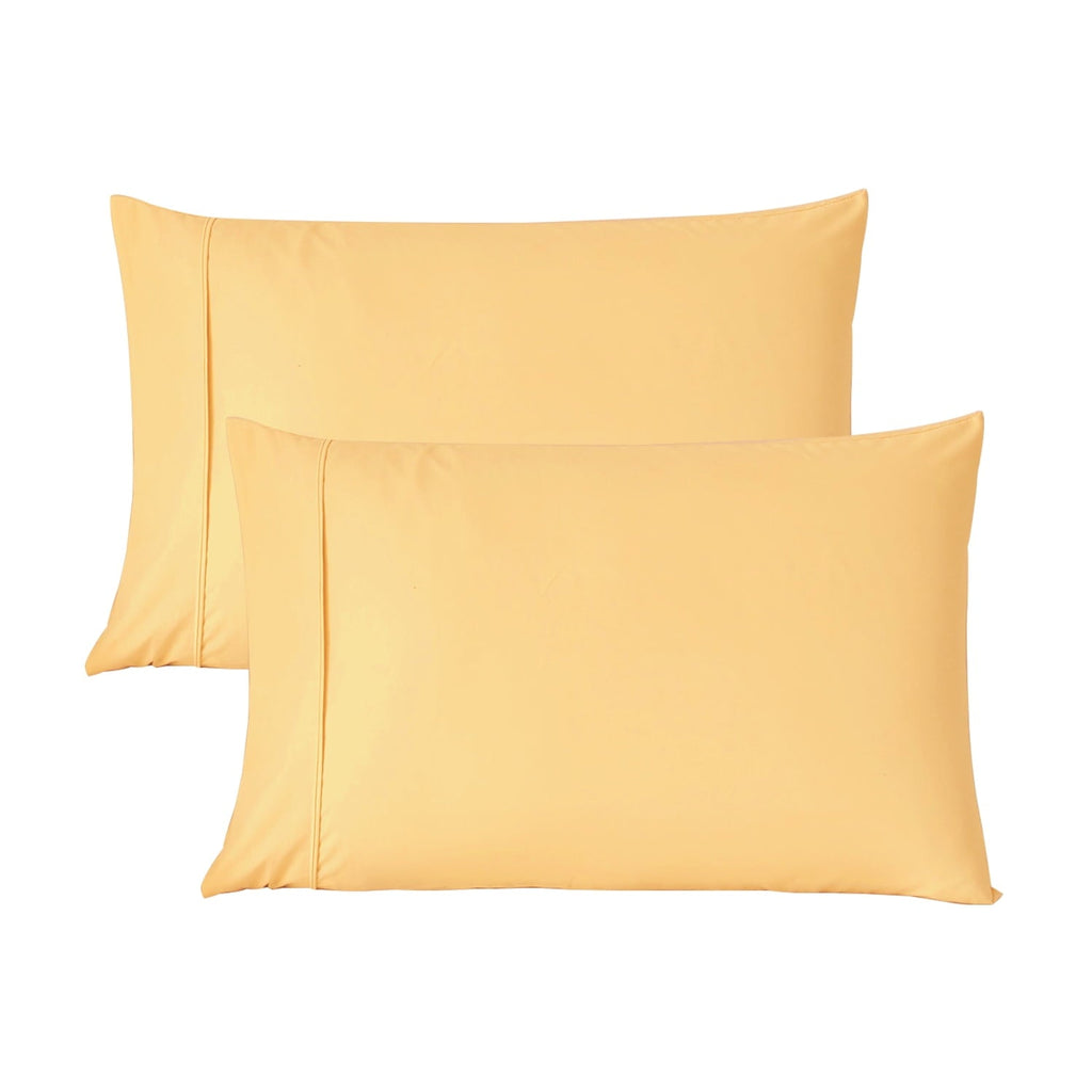 Decorative Plump Solid Print Pillow Cases, King, Beige, 2-Pieces - Hotel Quality Plush Sleeping Pillows - Default Title