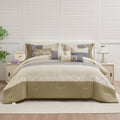 Hypoallergenic Cloud 7 Piece Embroidery Design Bed-in-a-Bag, Taupe Queen Size Ultra Soft Comforter Set for Adults - Hypoallergenic Ultra-Fluffy Quilt for Winter - Default Title