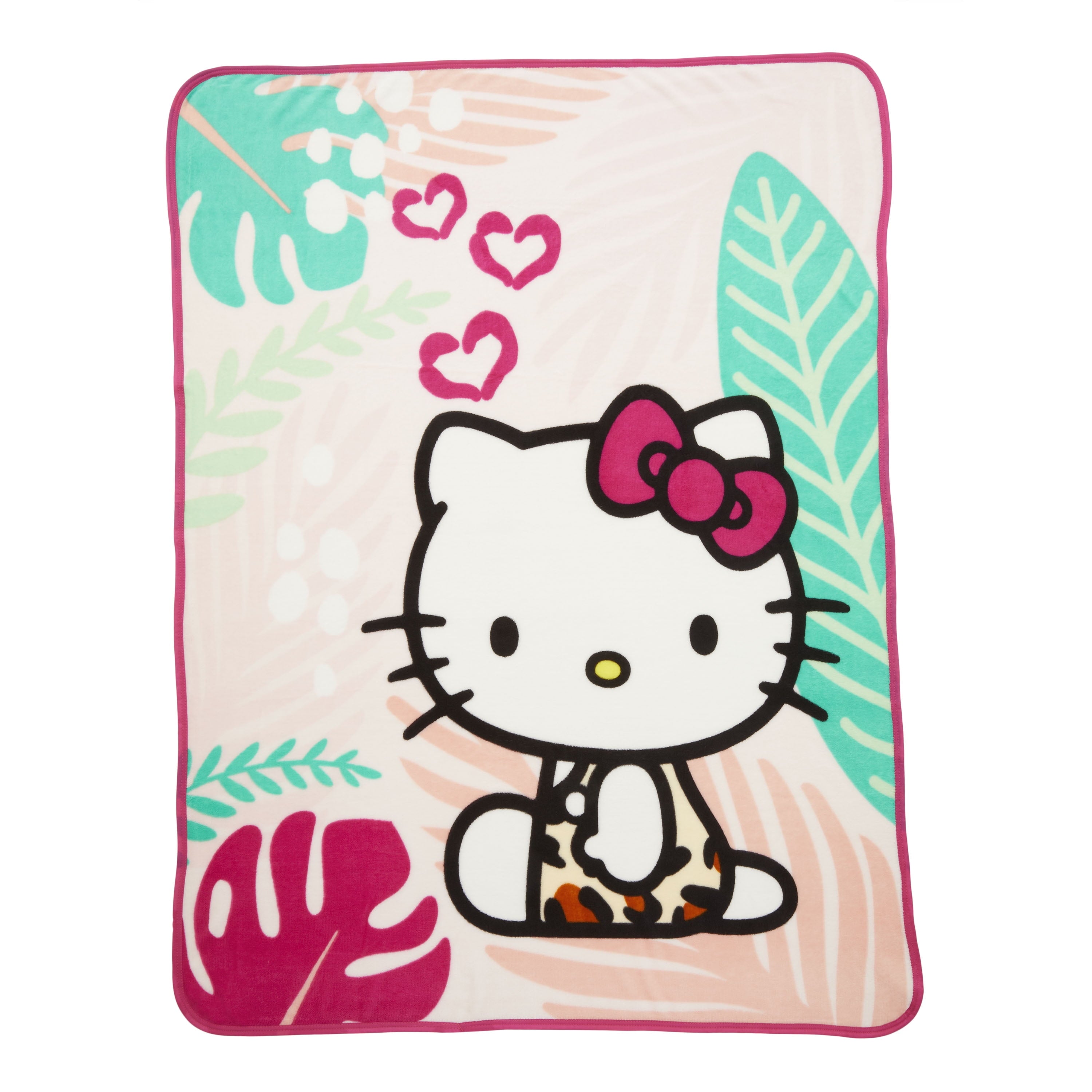 Reversible Sherpa Kids Pink White Print Fleece Throw Blanket, 46 x 60 - Luxury Knitted Decorative Throw Blanket with Fringes - Default Title