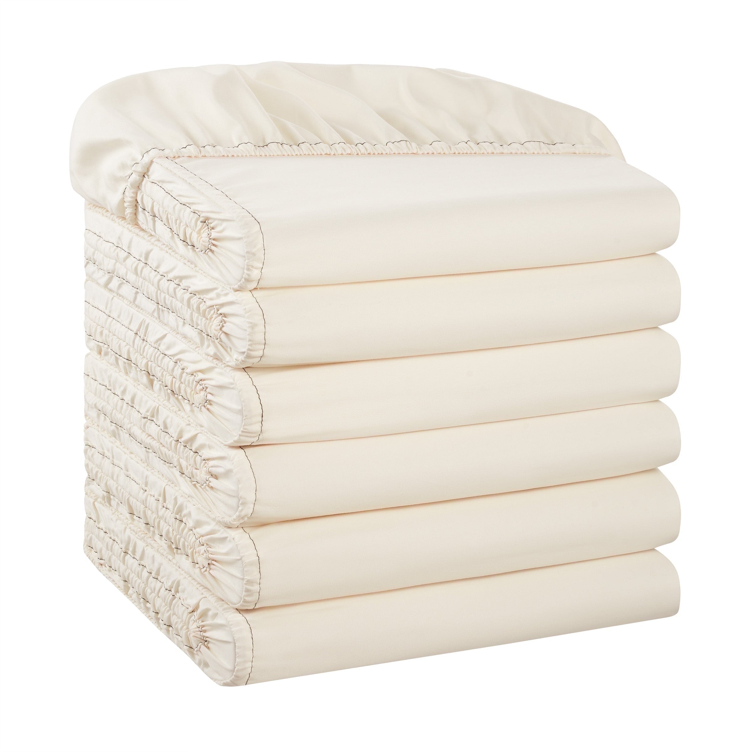 Ultra-Soft Brushed Microfiber Fitted Sheets - Bedding Essentials - Full - (6 Pack) Ivory - Luxury Bed Sheet Set with Deep Pockets - Default Title