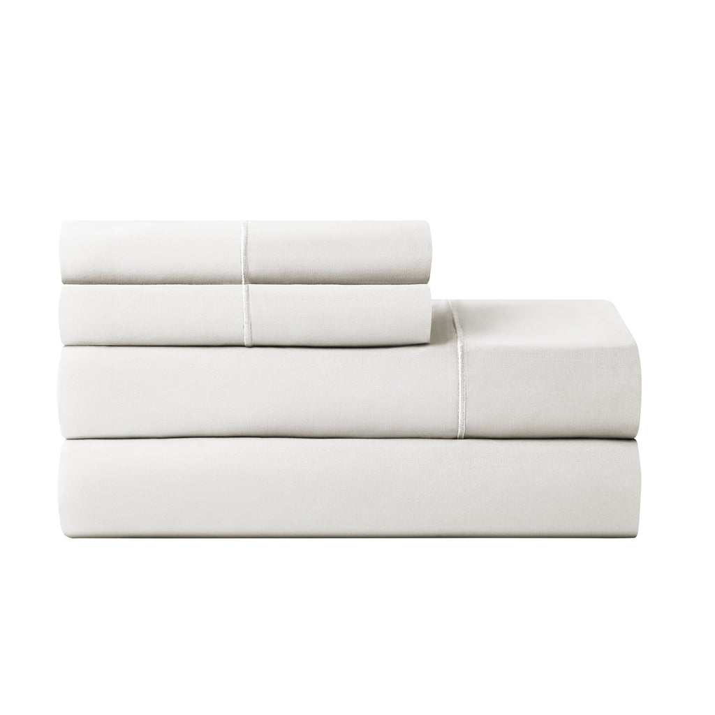 Wrinkle-Resistant 4-Piece 600 Thread Count White Egyptian Cotton Adult Bed Sheet Set, King - Deep Pocket - Breathable Egyptian Cotton Flat & Fitted Sheets - Default Title