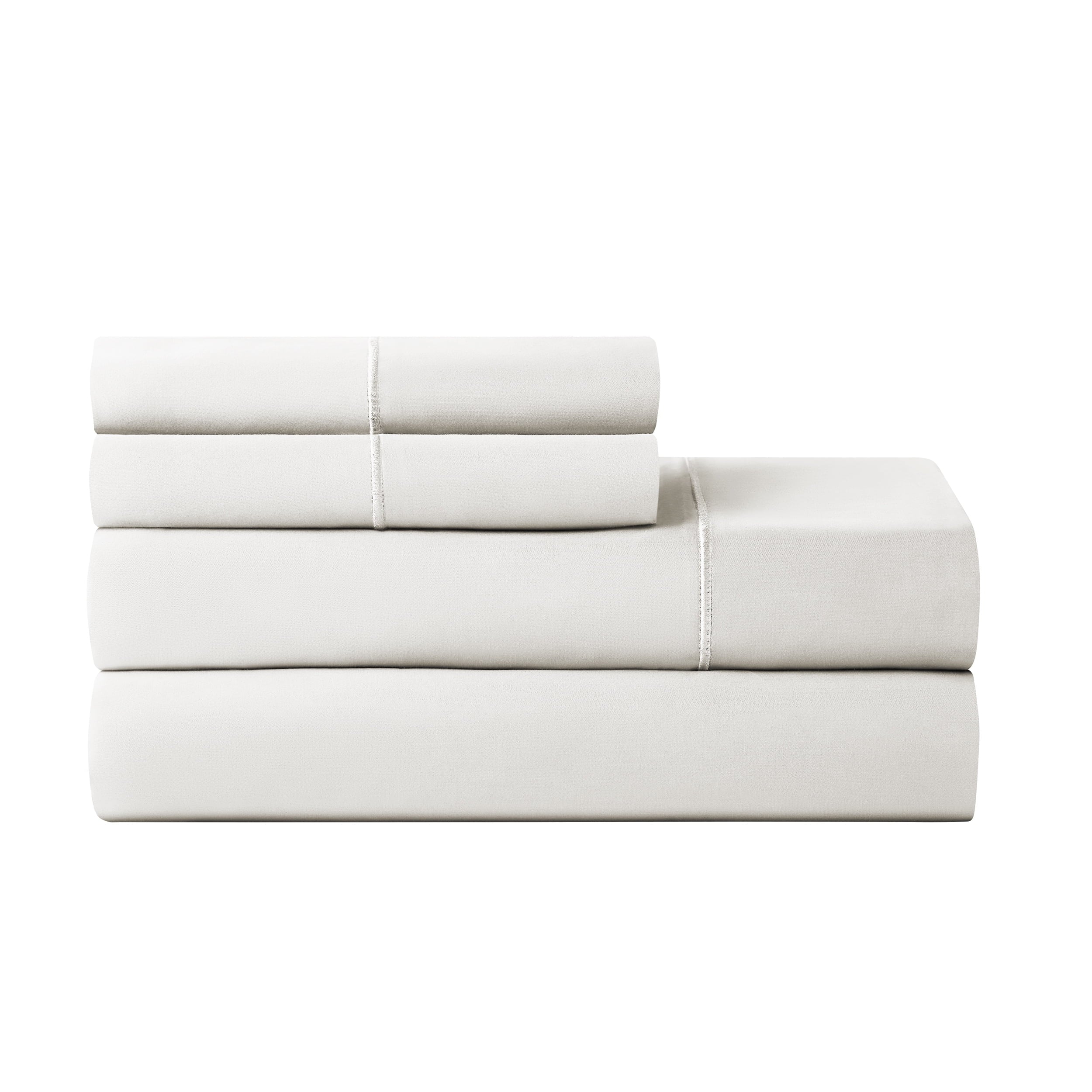 Wrinkle-Resistant 4-Piece 600 Thread Count White Egyptian Cotton Adult Bed Sheet Set, King - Deep Pocket - Breathable Egyptian Cotton Flat & Fitted Sheets - Default Title
