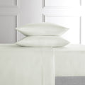 Cooling Sateen 4-Piece White Lyocell & Linen Blend Percale Bed Sheet Set, Queen - Cooling Hotel Quality Bedding Sheets and Pillowcases - Default Title