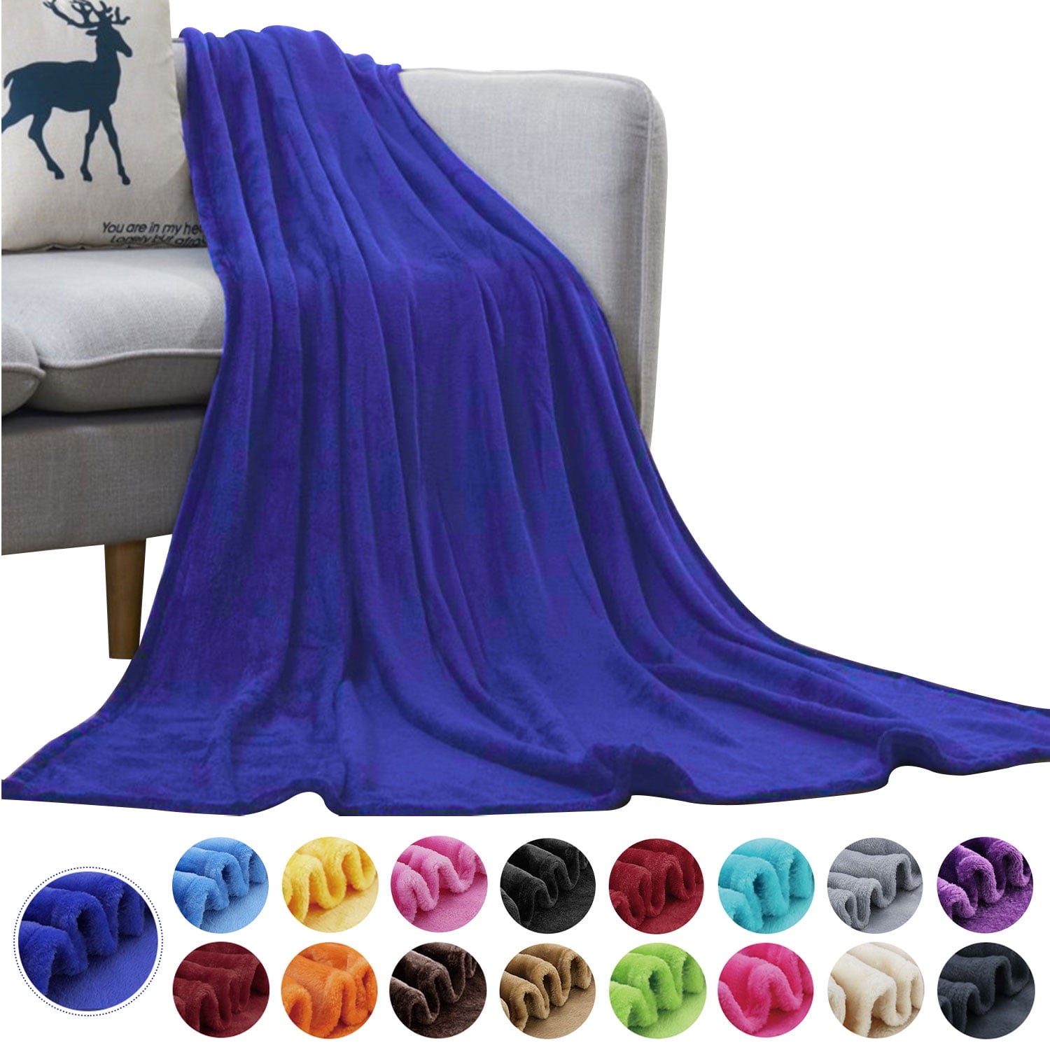 Super Soft Flannel Large Navy Fleece Throw Blankets, Throw Size Soft Fuzzy Blanket for Women Men and s, All Season Lightweight Microfibe... - Lightweight Plush Warm Blanket for All Seasons - Default Title