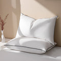 Decorative Plump Feather Down Pillows Set of 2, Medium Firm Hotel Bed Pillow 2 Pack, Queen Size, 20 x 30 in. - Decorative Throw Pillow Cushion for Sofa & Bed - Default Title