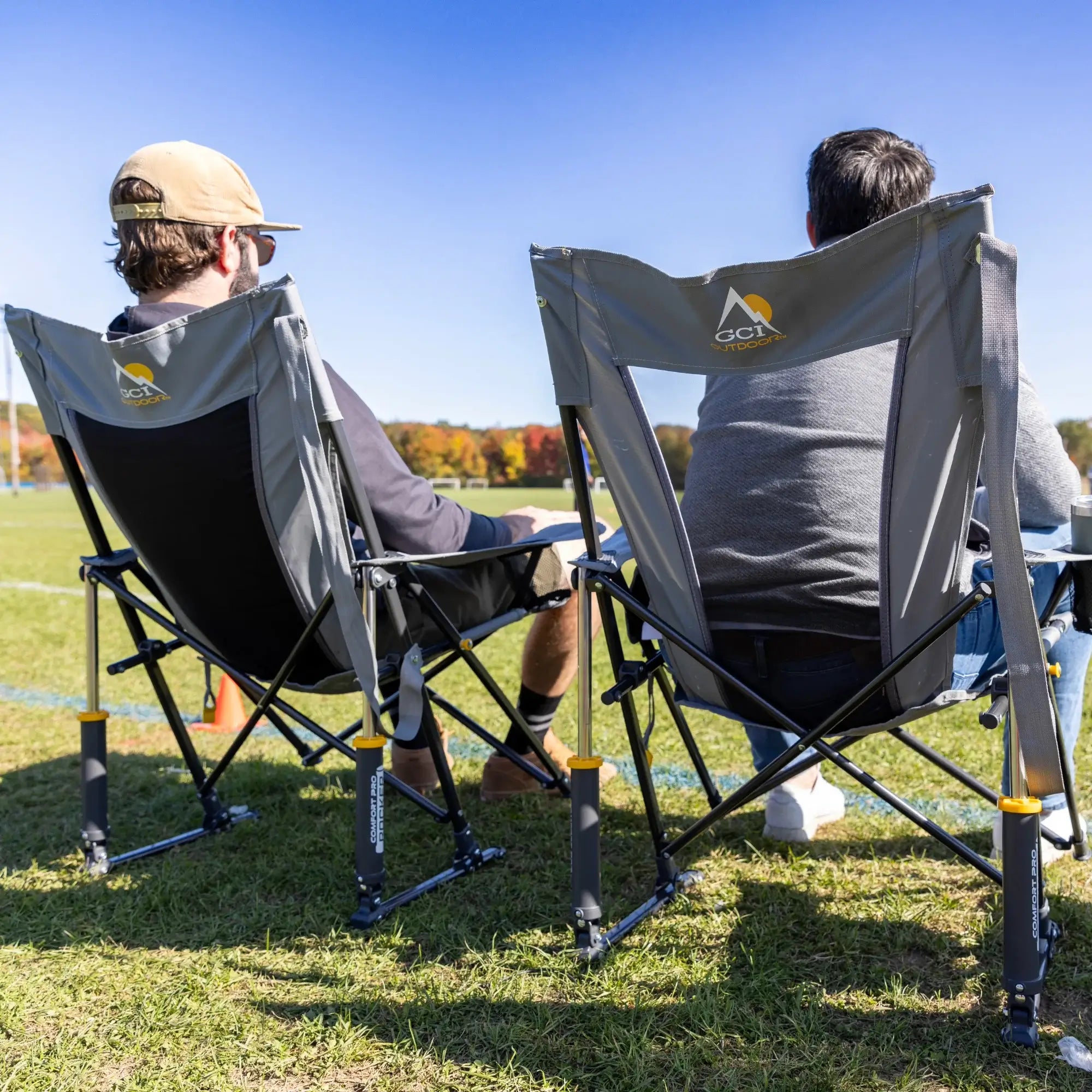 Luxury Camp Comfort Pro Rocker - Choice 375 - Heavy-Duty Kickback Rocker with Beverage Holder Detail