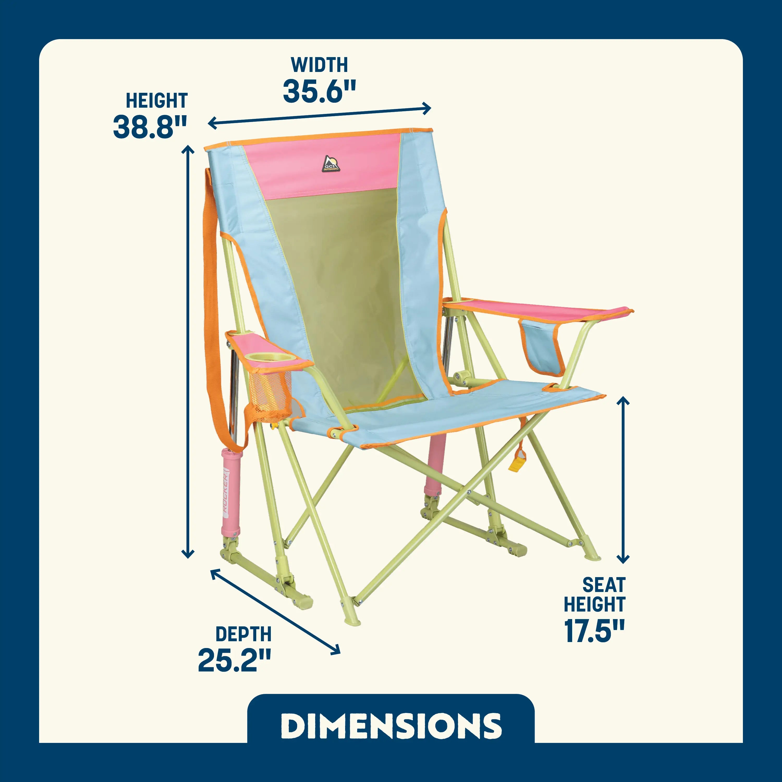 Luxury Camp Comfort Pro Rocker - Choice 375 - Heavy-Duty Kickback Rocker with Beverage Holder Detail