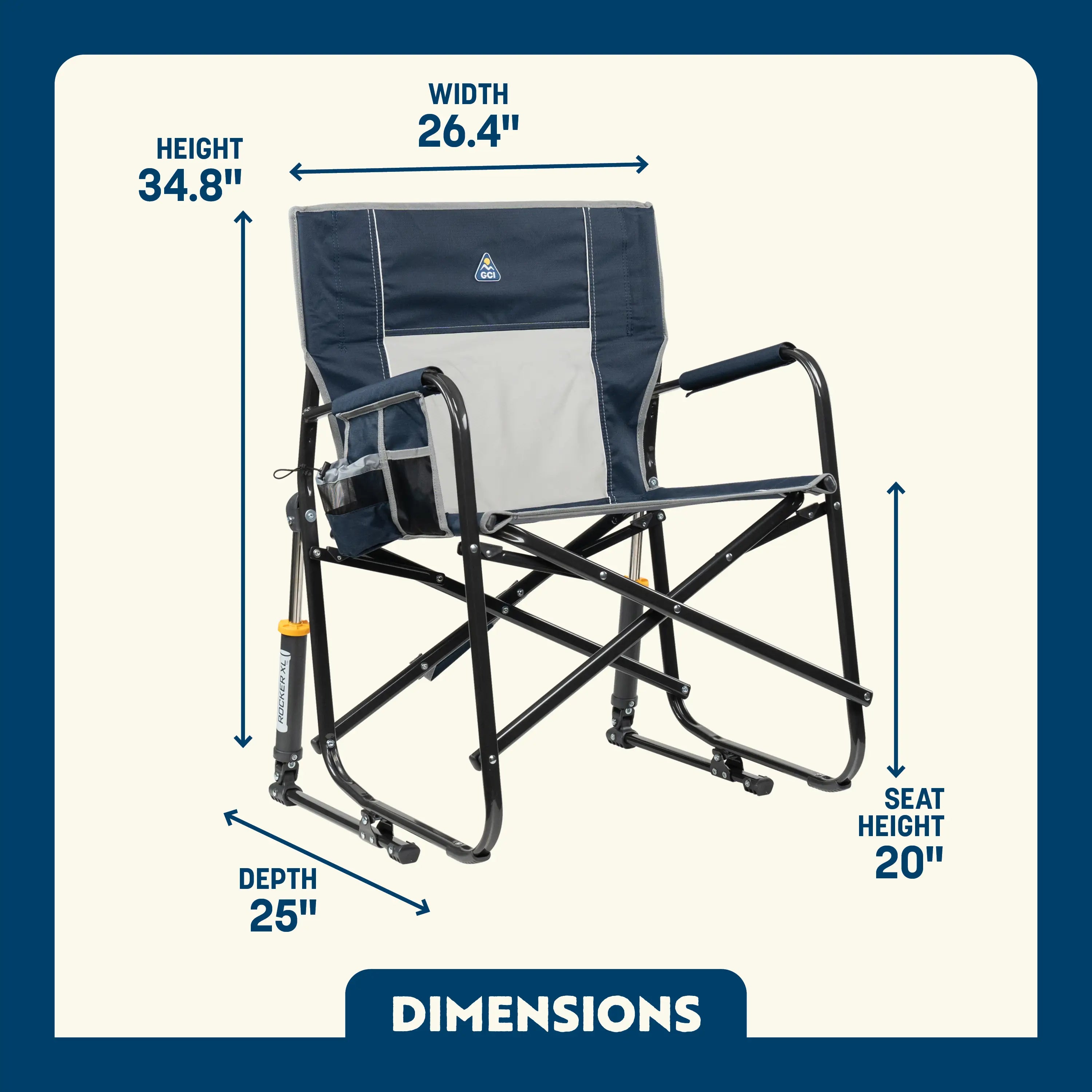 Patented Spring-Action Freestyle Rocker XL - Choice 552 - RoadTrip Rocker Smooth Motion Camp Chair Detail