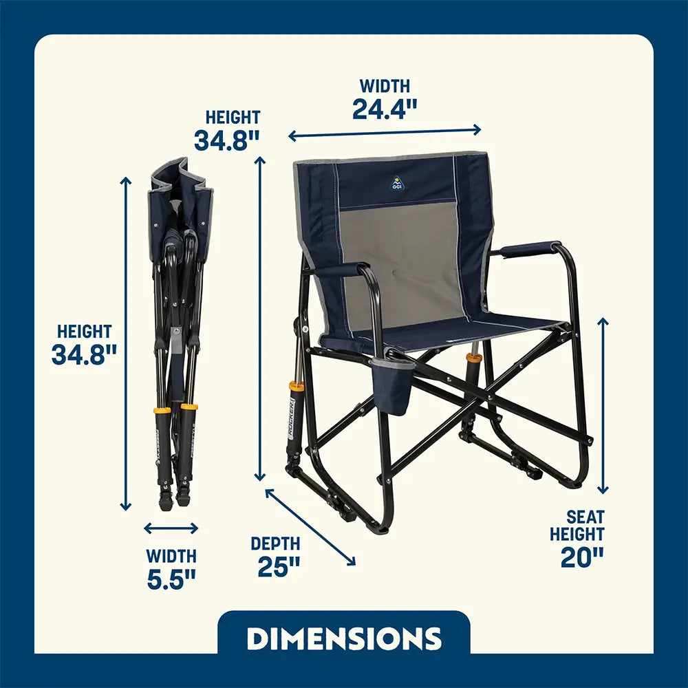 Premium All-Weather Freestyle Rocker - Choice 711 - Patented Spring-Action Rocking Chair for Camping Detail