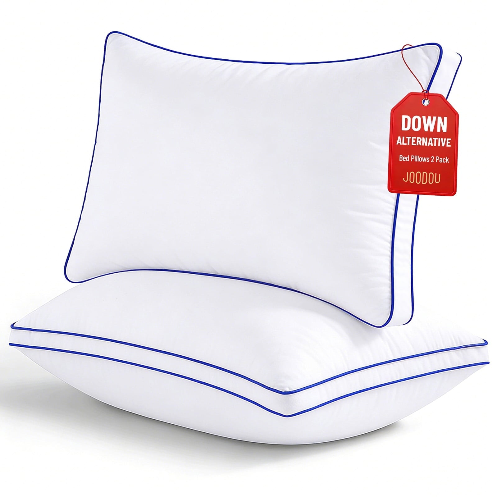 Decorative Plump Pillows Queen Size Set of 2 Bed Pillows 2 Pack Down Alternative Hotel Pillows for Side Sleepers and Back Sleepers Gus... - Hotel Quality Plush Sleeping Pillows - Default Title