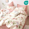 All-Season White with Pink Flowers King Comforter Sets, 3 Pieces Chic Garden Style Reversible Bedding Sets for Adults All Season - Cloud-Like Soft Lightweight Bed Comforter - Default Title