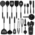 Chef-Quality Silicone Cooking Utensils Set, 26 Pcs, Heat Resistant Kitchen Utensils Set, Black - High-Precision Culinary Tool for Baking & Cooking - Default Title