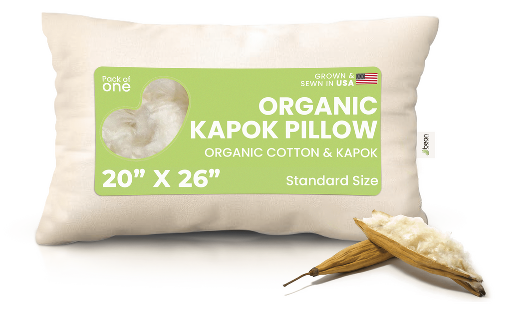 Orthopedic Support Kapok 20x26" Standard Bed Pillow – Organic Cotton Fabric Soft Sleeping Pillow - Made in USA - Hotel Quality Plush Sleeping Pillows - Default Title