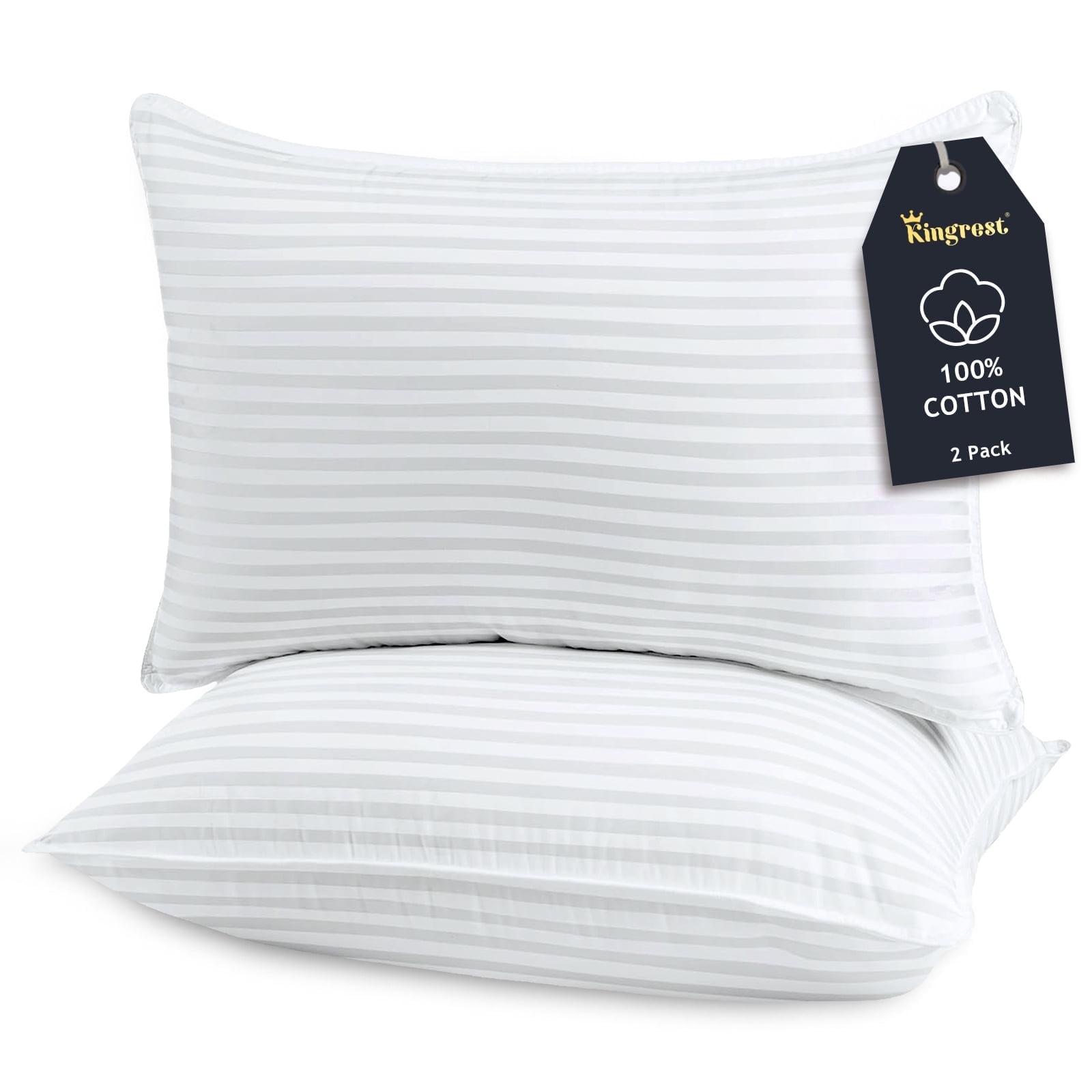 Ergonomic Memory Foam 100% Cotton Kids Size Bed Pillows Set of 2 - Premium Down Alternative Cooling Pillows for Side, Back, and Stomach Sle... - Ergonomic Memory Foam Pillow for Neck Pain Support - Default Title