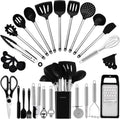 High-Precision Kitchen Utensil Set-Silicone Cooking Utensils-33 Kitchen Gadgets & Spoons for Nonstick Cookware-Silicone and Stainles... - High-Precision Culinary Tool for Baking & Cooking - Default Title
