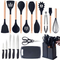 Chef-Quality Kitchen Utensils Set- 19 Pcs Silicone Cooking Utensils Set for Nonstick Cookware-Silicone Spatulas Set, Kitchen Gadge... - Professional Kitchen Tool for Culinary Enthusiasts - Default Title