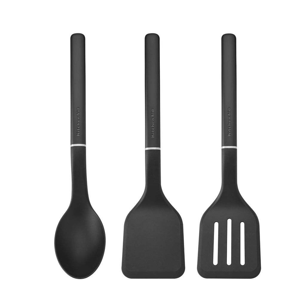 Chef-Quality 3-Piece Cooking Utensils Set with Ergonomic Handles, Black - Multi-Purpose Hand Tool for Daily Meal Prep - Default Title