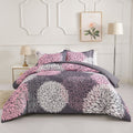 All-Season 2 Pieces Pink Floral Comforter Set Twin Size, Botanical Bedding Sets with Cute Flowers Printing for Teen Girls - All-Season Down Alternative Comforter Insert - Default Title