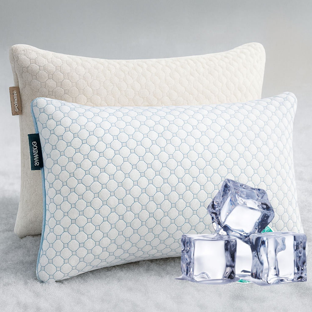 Fluffy Shredded Cooling Pillows for Bed, Memory Foam Bed Pillow, Queen Pillows 20” X 28”, 2 Pack - Hotel Quality Plush Sleeping Pillows - Default Title