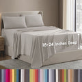 Wrinkle-Resistant Extra Deep Pocket Full Sheets Set, 4 Piece, Fits 18"-24" Mattress, Breathable & Extra Soft Bed Sheets, Linen - Breathable Egyptian Cotton Flat & Fitted Sheets - Default Title