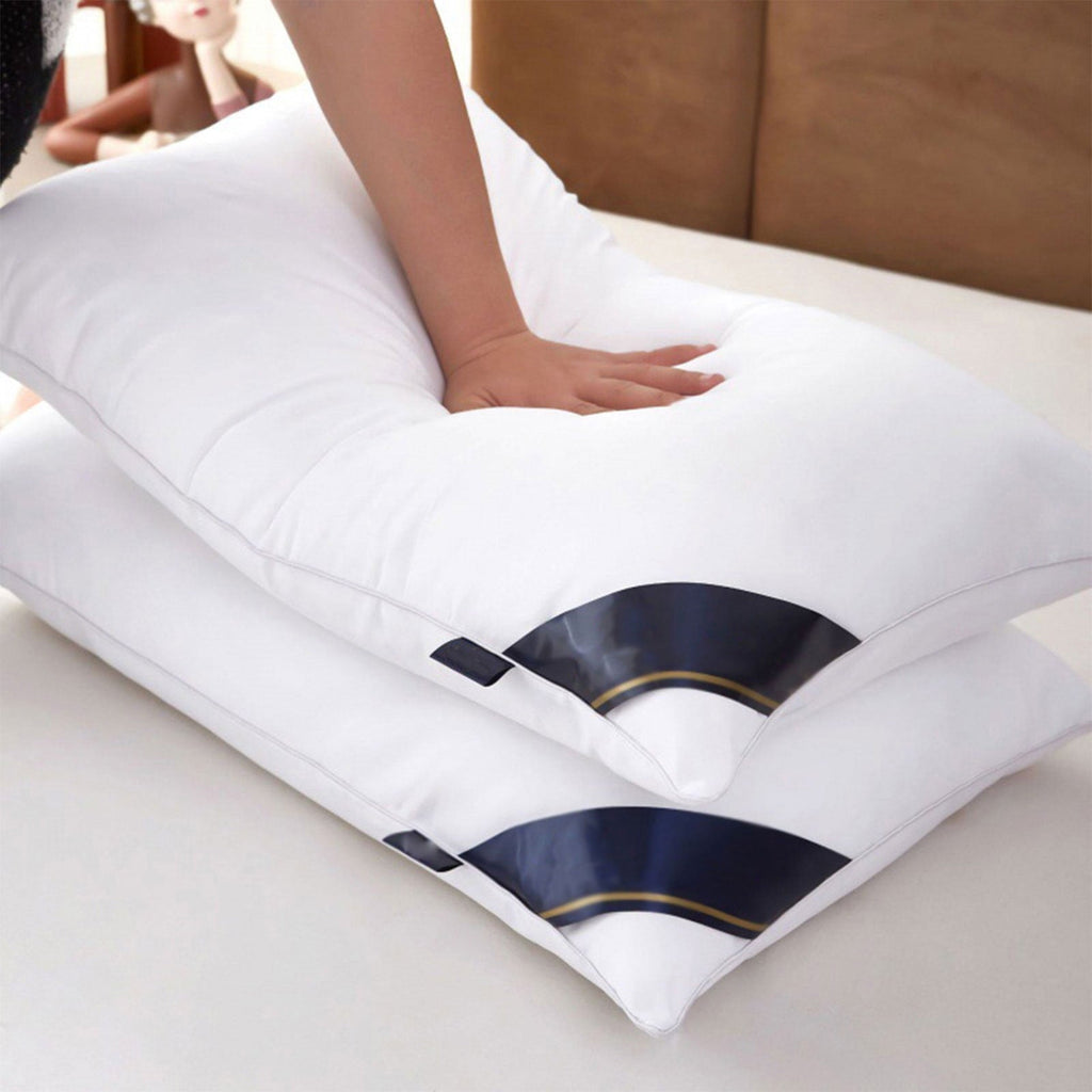Decorative Plump 2Pcs Soft Feather Velvet Down Pillow Standard Size, Hotel-grade Feather Pillow for Sleeping, Skin-friendly Cotton Fab... - Decorative Throw Pillow Cushion for Sofa & Bed - Default Title