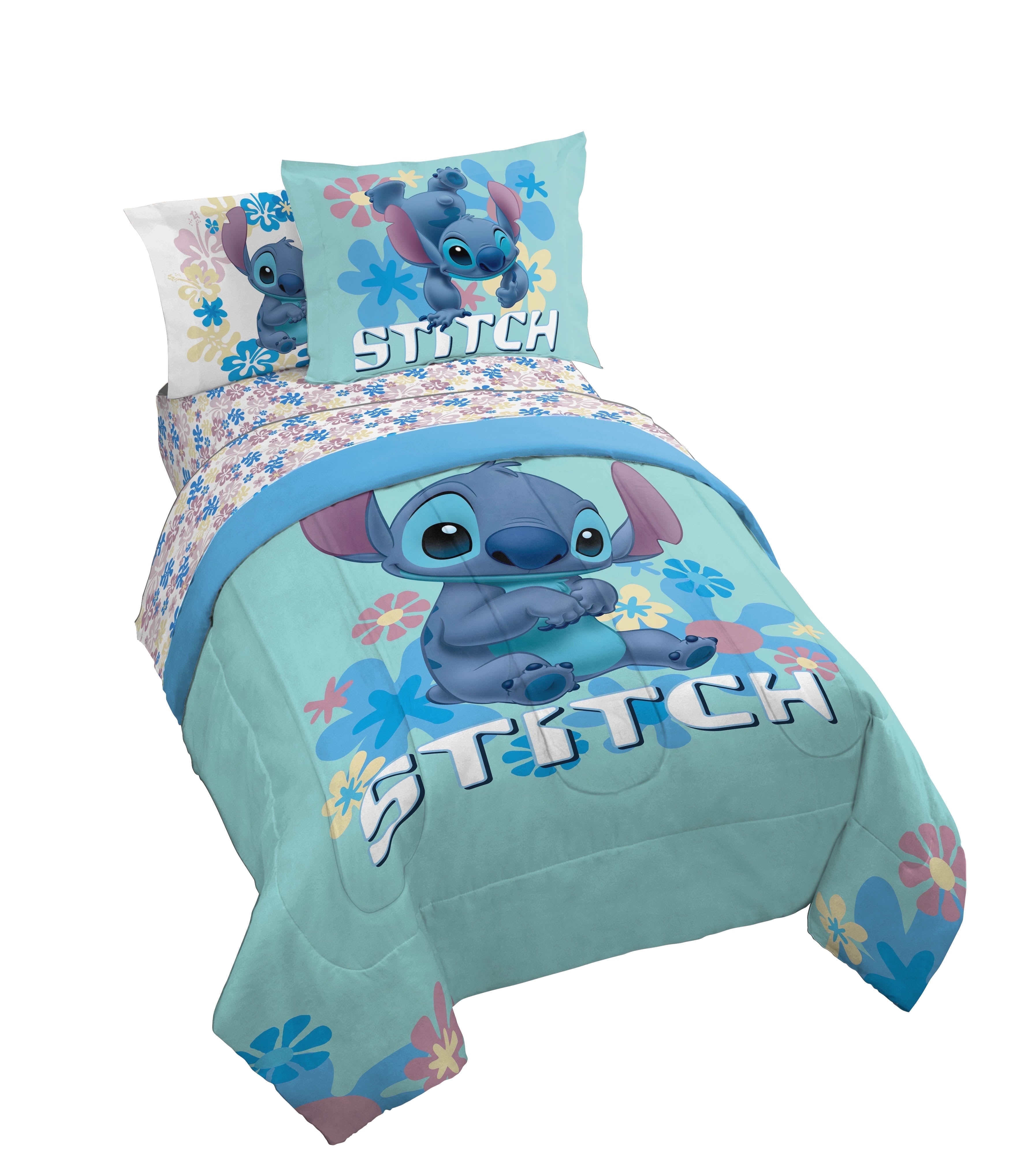 Heavyweight Warmth Lilo and Stitch Sweet Stitch 5 Piece Twin Size Kids Comforter Set with Sham - Super Soft Bed Set for Kids - All-Season Down Alternative Comforter Insert - Default Title