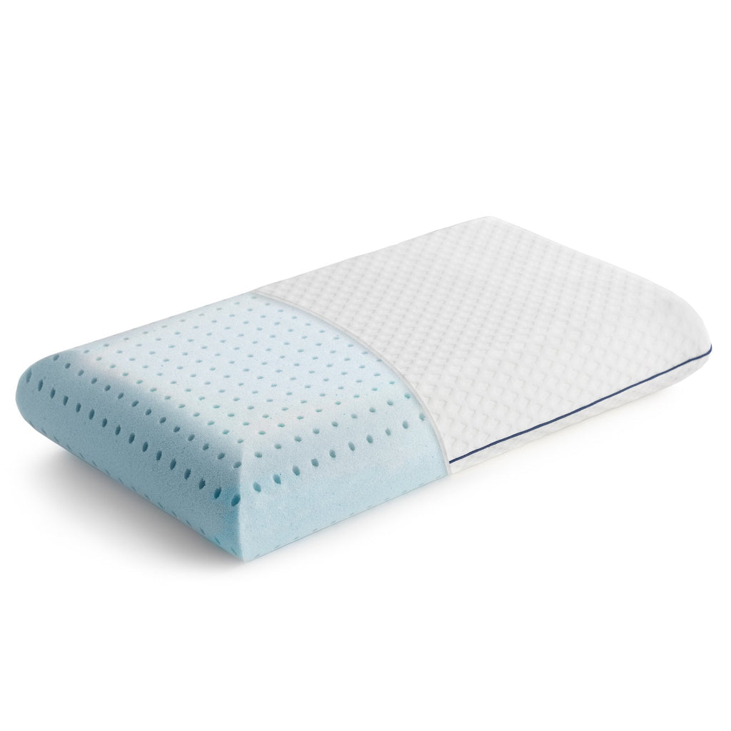 Orthopedic Support Medium Feel Standard Size Ventilated Gel Memory Foam Bed Pillow with Washable Cover and Temperature Regulating Infusion - Ergonomic Memory Foam Pillow for Neck Pain Support - Default Title