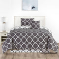 Luxurious Quilted 4 Piece Geometric Twin Comforter Set - Polyester Filling Reversible Washable Comforter Set - Hypoallergenic Ultra-Fluffy Quilt for Winter - Default Title