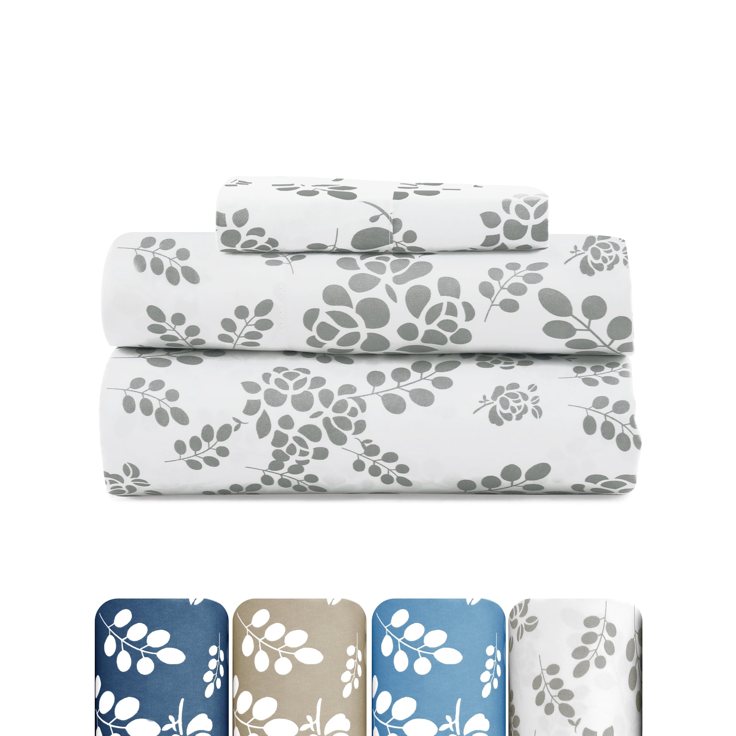 Ultra-Soft Lux Decor Twin Microfiber Bed Sheets - 3 Piece Floral Sheet Set, Soft Breathable Bedding, Wrinlkle Resistant, OEKO-TE... - Premium Ultra-Soft Pillowcase Pair for Sleeping - Default Title